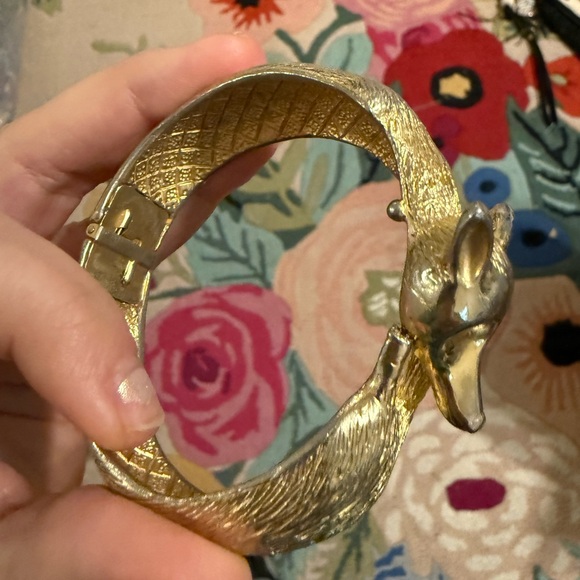 Textured Gold and Silver Bracelet - Picture 2 of 11